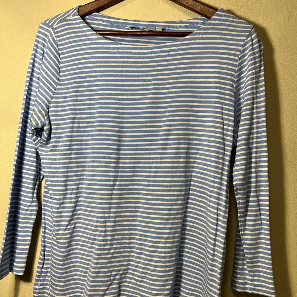 Vineyard Vines Light Blue and White Striped Long Sleeve Tee